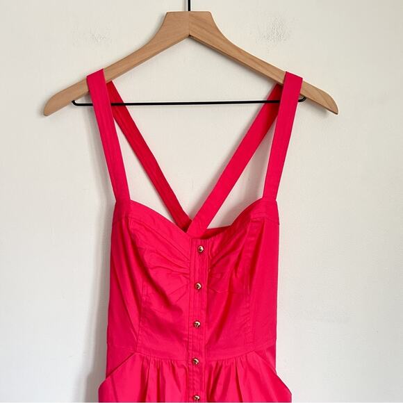 Shoshanna Sleeveless Button Up Mini Dress Pink Size 4 - Picture 2 of 9